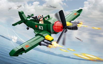 Model Bricks: WW2 Allied Fighter Plane Building Brick Kit (170 pcs)