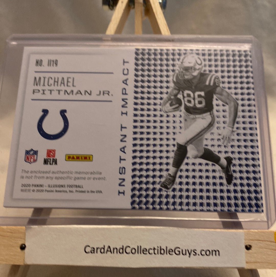 2020 Illusions MICHAEL PITTMAN JR. Instant Impact Rookie Jersey RC Colts #II19 Trading Card