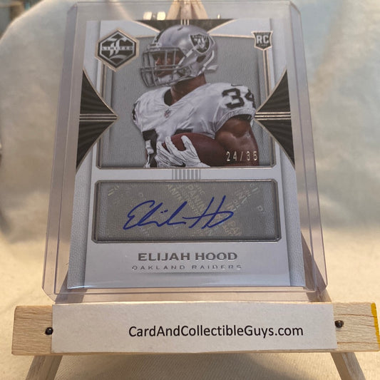 2017 Panini Limited Spotlight Silver /35 Elijah Hood #193 Rookie Auto RC Trading Card