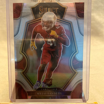 2022 Panini Select Myjai Sanders Silver Rookie RC Premier Level Cardinals Trading Card