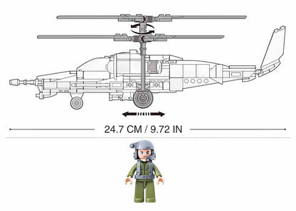 Model Bricks: KA-50 Black Shark Helicopter Building Brick Kit (333pcs)