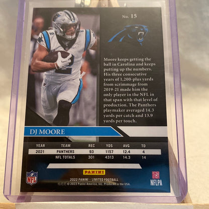 2022 Panini Limited DJ Moore 06/99 Carolina Panthers Trading Card