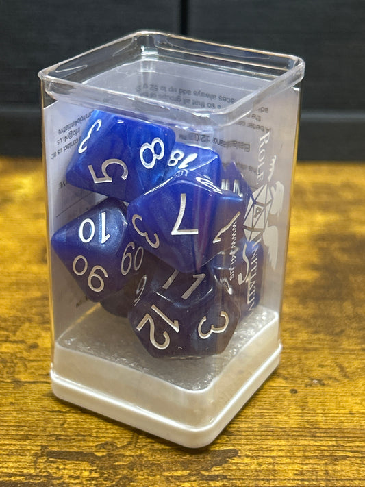7-Set “Marble Blue” RPG Dice