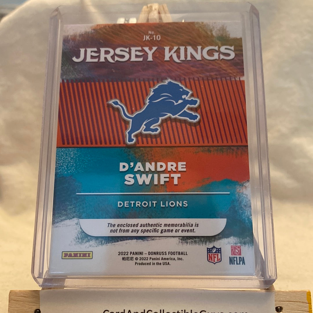 2022 Donruss D’andre Swift Jersey Kings Patch Studio Series 091/100 Lions Trading Card