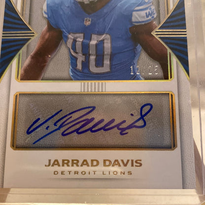 2017 Panini Limited Spotlight Gold /25 Jarrad Davis #144 Rookie Auto RC Trading Card