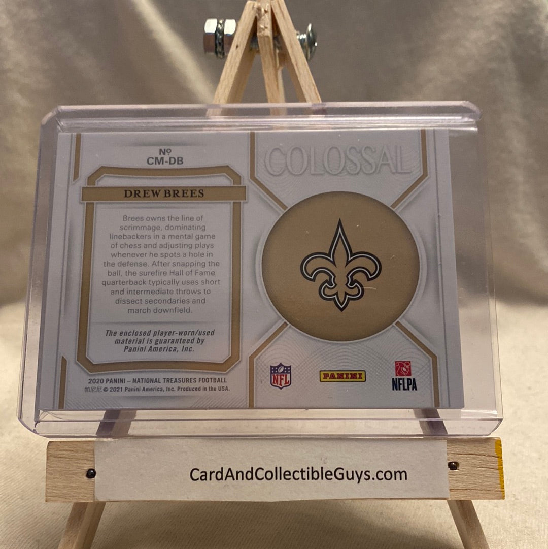 2020 Drew Brees 10/10 National Treasures Colossal Patch Material Prime Holo gold Trading Card