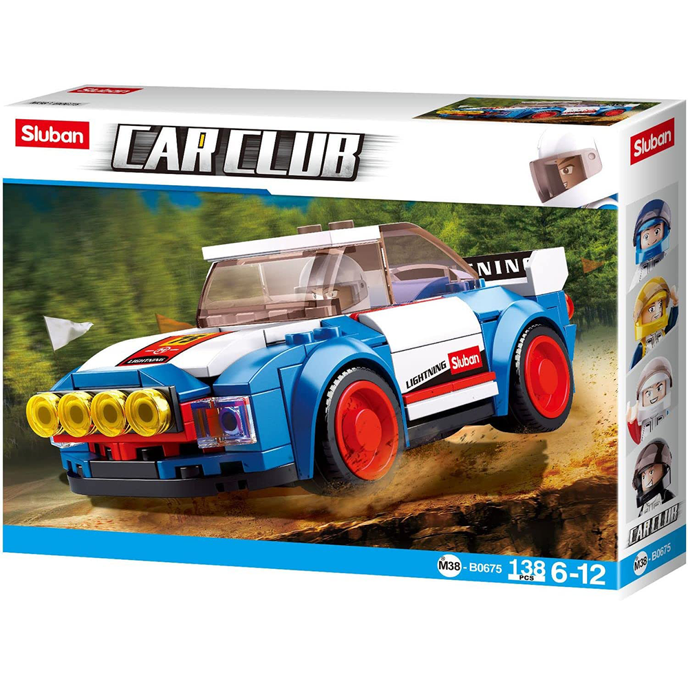 Model Bricks: Car Club Building Brick Kit, Rally Car (138 Pcs)