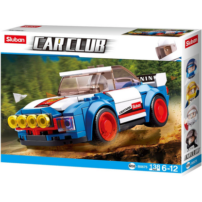 Model Bricks: Car Club Building Brick Kit, Rally Car (138 Pcs)