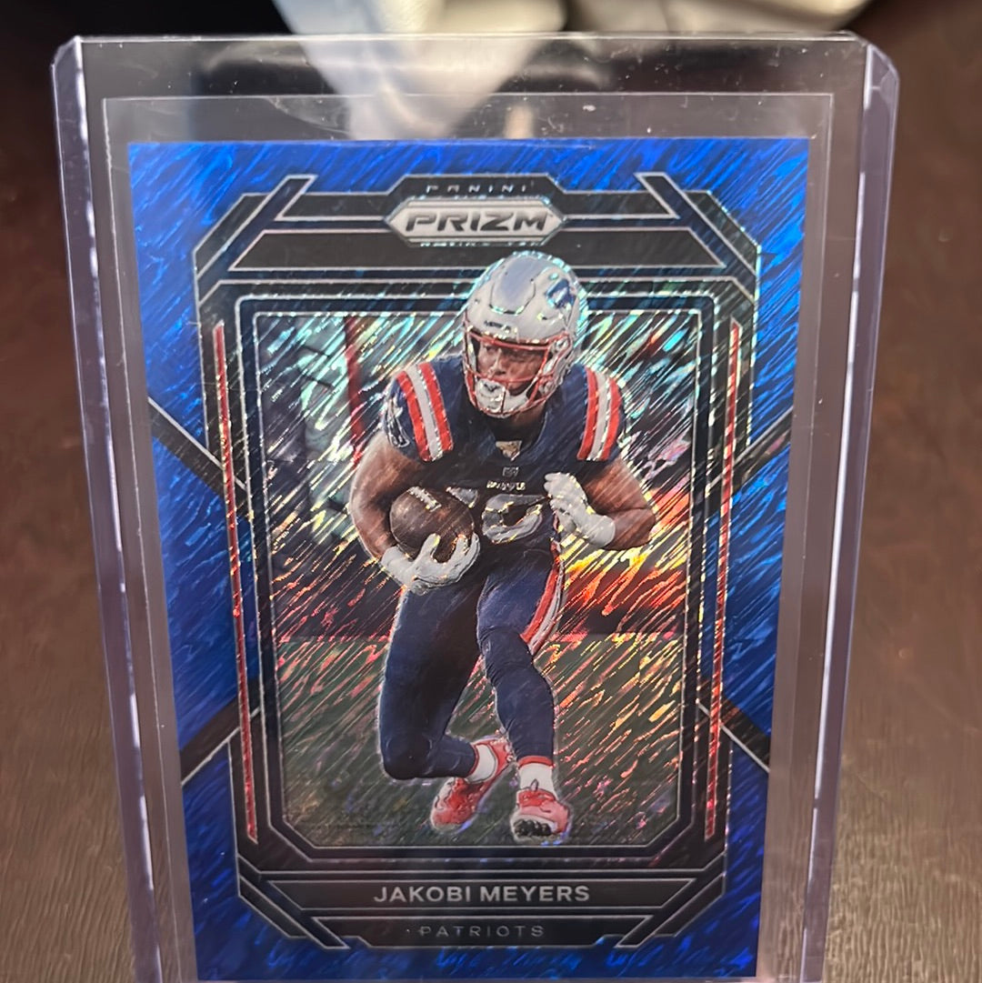 2022 Panini Prizm Jakobi Meyers FOTL Blue Shimmer 08/25 Patriots 200 SSP Trading Card