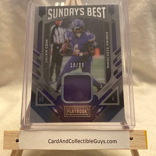 2022 PANINI PLAYBOOK DALVIN COOK SUNDAY'S BEST PATCH 18/99 MINNESOTA VIKINGS Trading Card