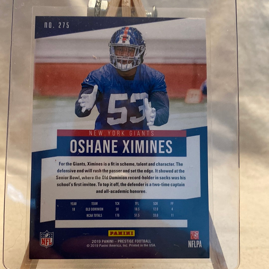 2019 Panini Prestige Football #275 Oshane Ximines /399 NY Giants Rookie RC Trading Card