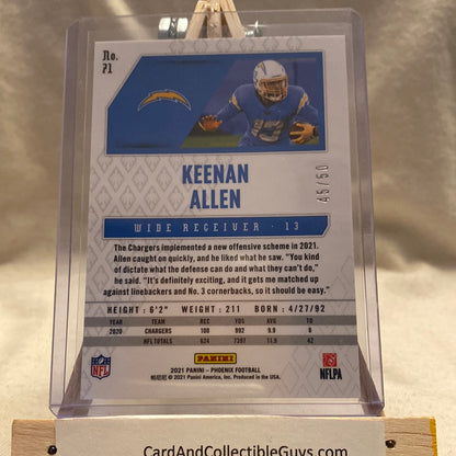 2021 PANINI PHOENIX KEENAN ALLEN BLUE ICE 45/50 LOS ANGELES CHARGERS Trading Card