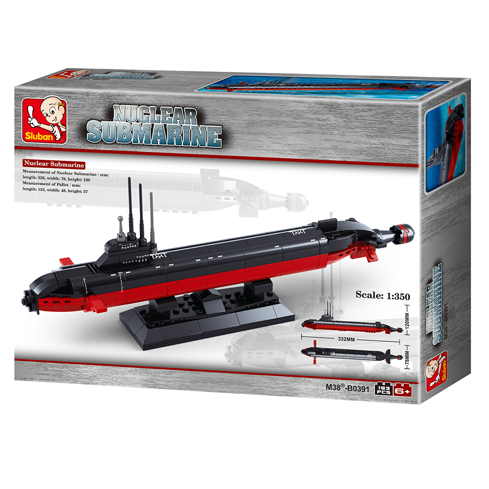 Model Bricks: Navy Nuclear Submarine Building Brick Kit (193 Pcs)