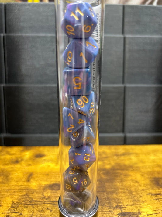 7-Set “Blue Unicorn” RPG Dice
