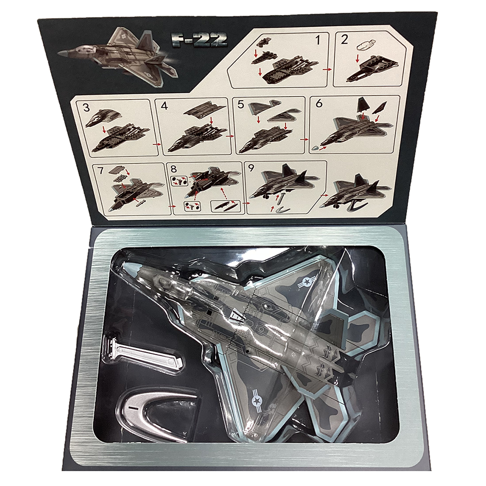 Model Bricks: F22 Stealth Fighter Pull-Back Model Kit (1:100 Scale)