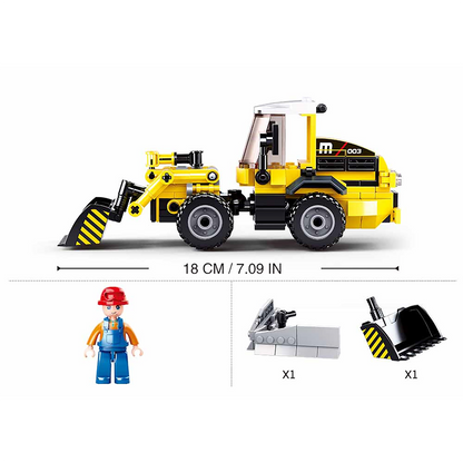 Model Bricks: 2-in-1 Forklift Construction Truck Building Brick Kit (200 pcs)