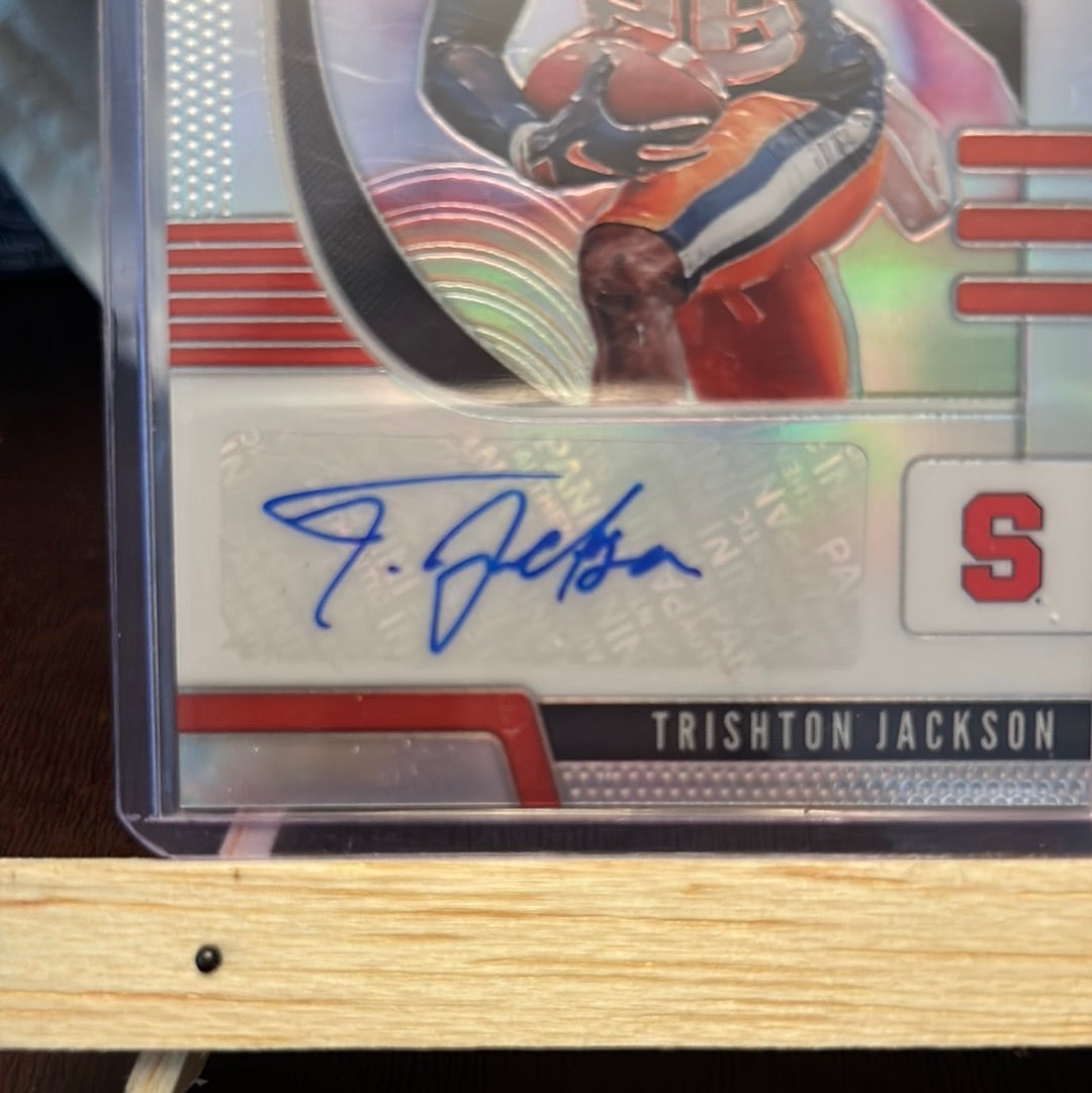 Trishton Jackson Autograph 2020 Panini Prizm Draft Silver Prizm Auto Rookie RC Trading Card