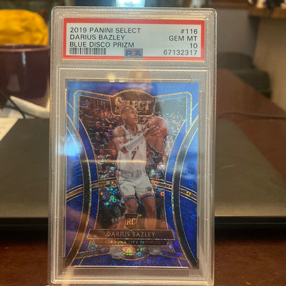 2019 Select Hybrid Blue Disco Prizm 09/25 Darius Bazley #116 PSA 10 MINT Rookie Trading Card