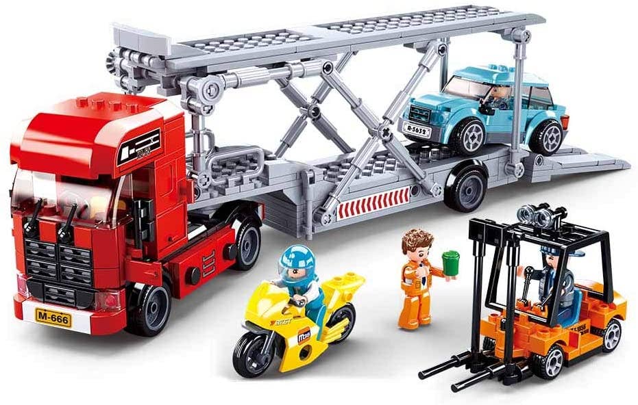 Model Bricks Modern Car Transporter Building Brick Brands (542 pcs)