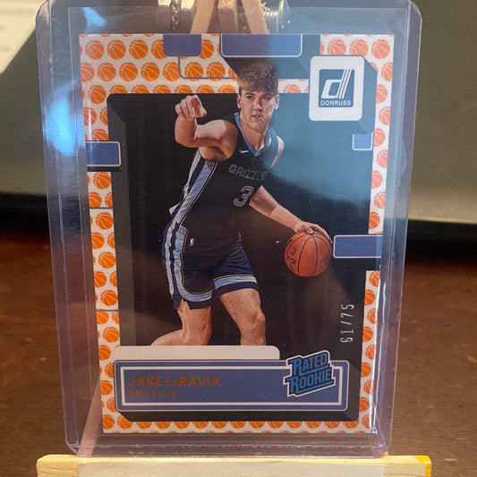 JAKE LARAVIA 2022-23 Donruss Basketball Rated Rookie #61/75 Trading Card