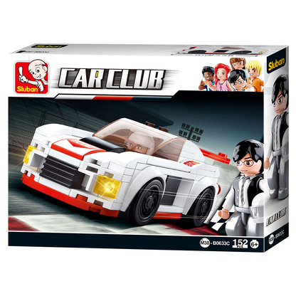 Model Bricks: Car Club Knight Race Car Building Brick Kit (152 pcs)