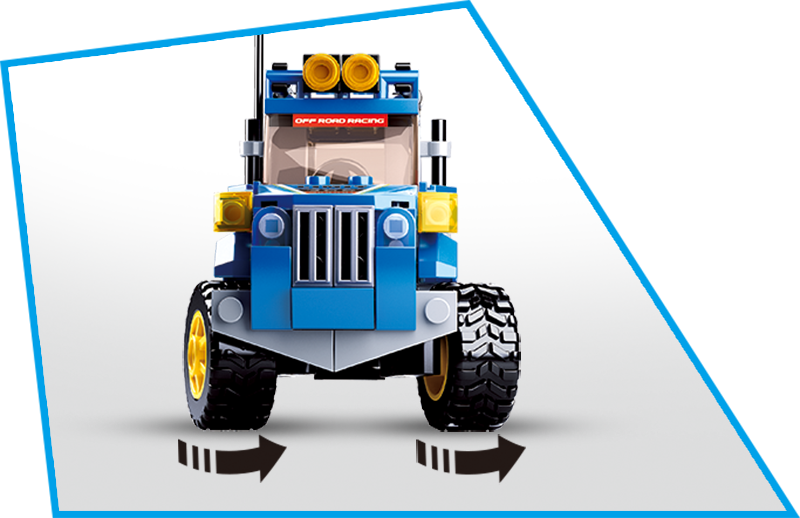 Model Bricks: Car Club-Off-Road Building Brick Kit, Blue (146 Pcs)