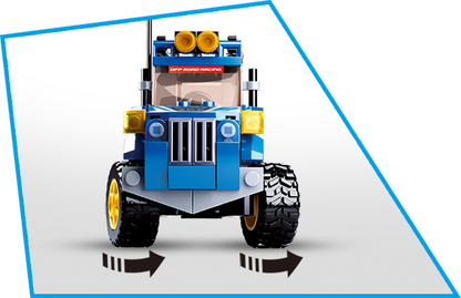 Model Bricks: Car Club-Off-Road Building Brick Kit, Blue (146 Pcs)