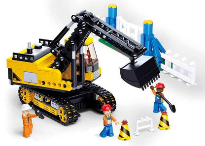 Model Bricks: Construction Traxcavator Building Brick Kit (614 pcs)