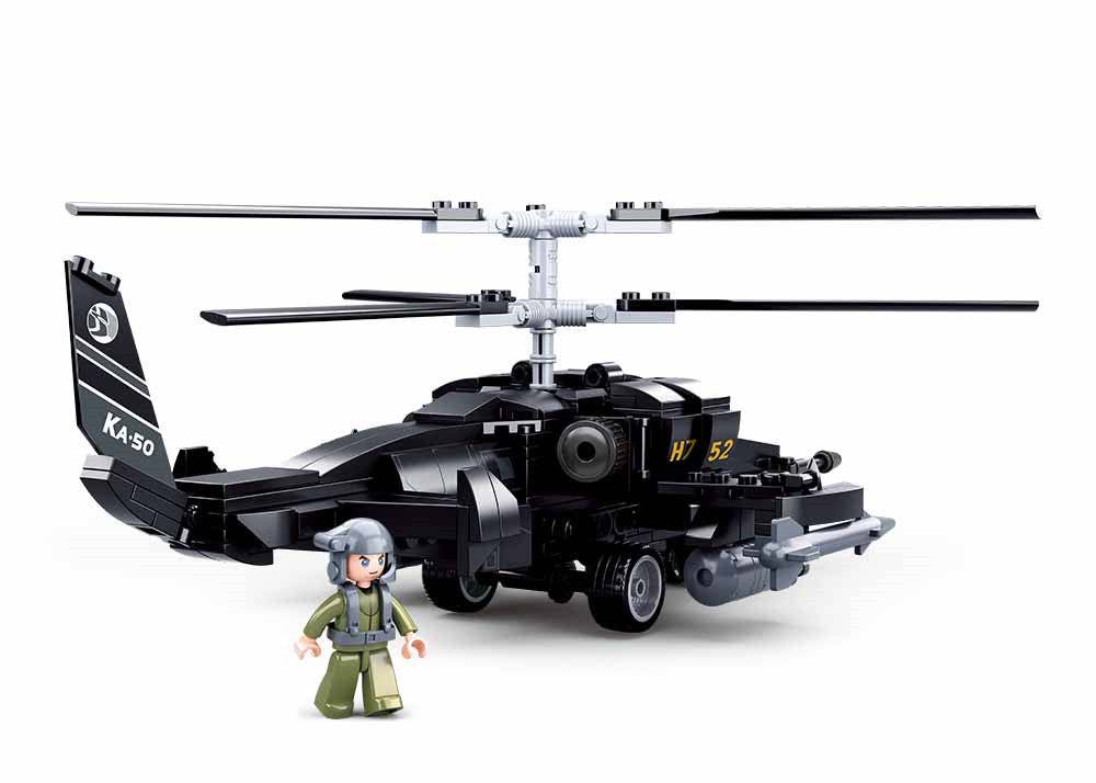 Model Bricks: KA-50 Black Shark Helicopter Building Brick Kit (333pcs)