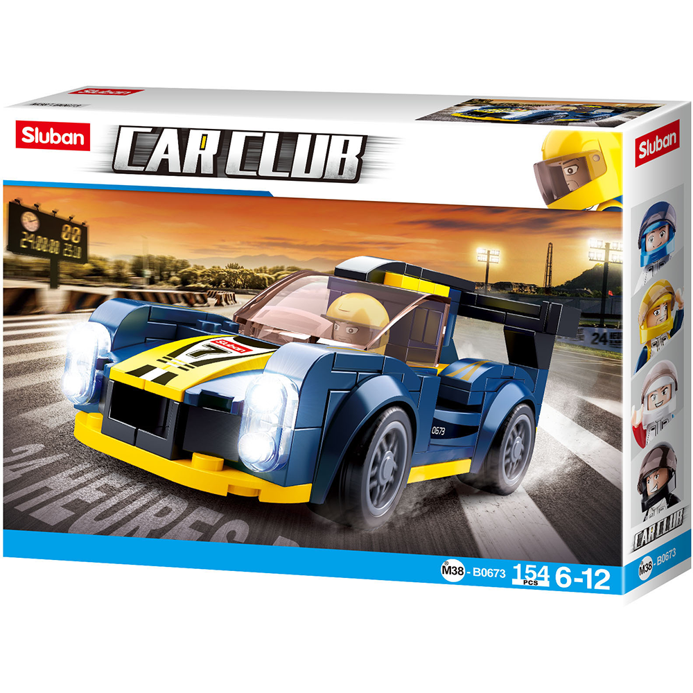 Model Bricks: Car Club Building Brick Kit, LeMans Car (154 Pcs)
