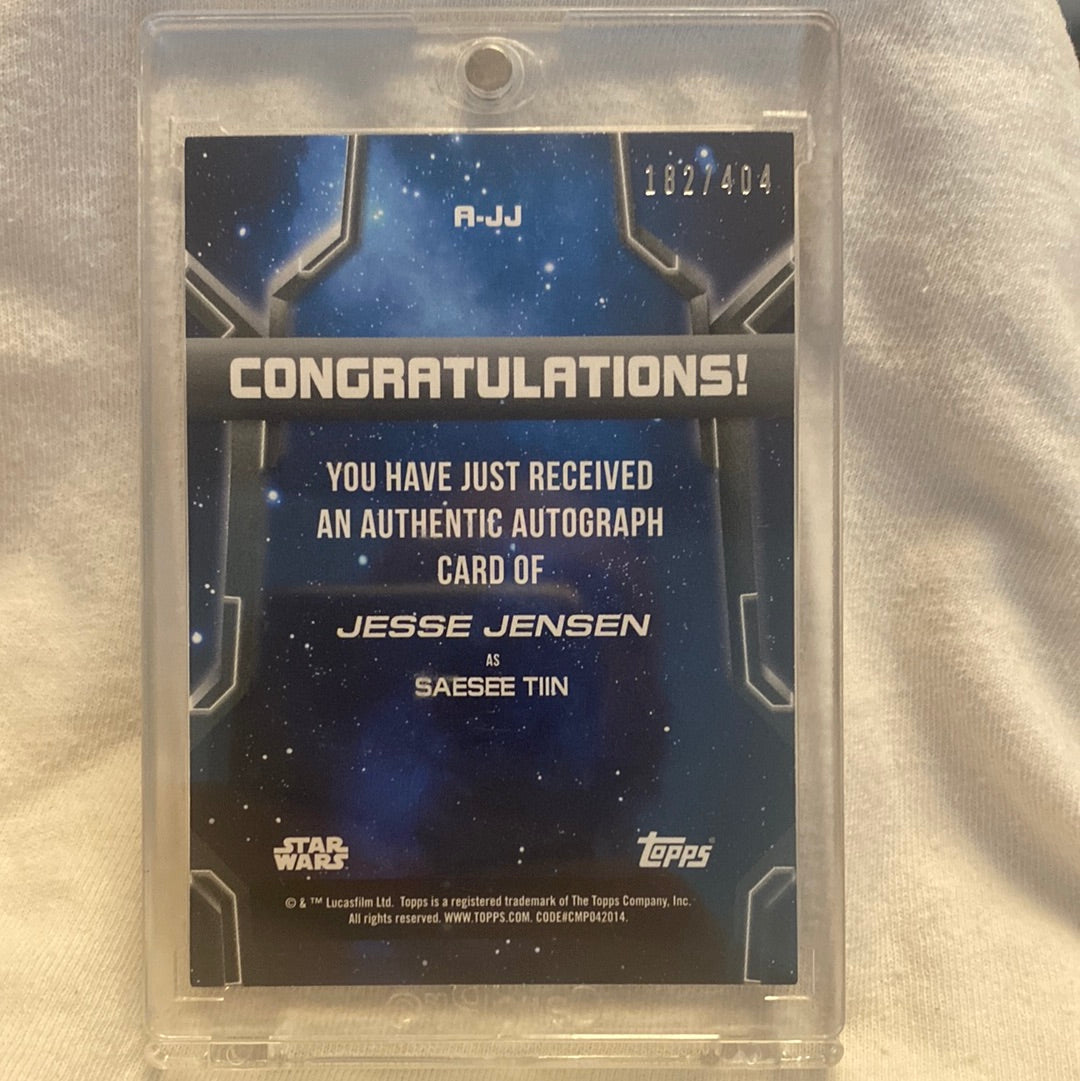 2020 Topps Holocron Star Wars Autographed trading card A-JJ