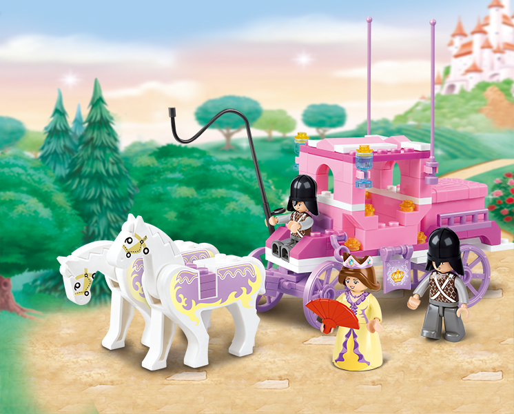 Model Bricks: Girl's Dream Royal Carriage Building Brick Kit (137 Pcs)