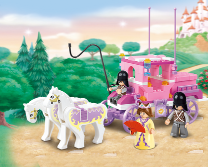Model Bricks: Girl's Dream Royal Carriage Building Brick Kit (137 Pcs)