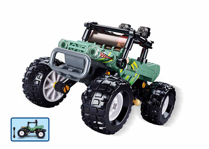 Model Bricks: Off-Road Green Monster Truck Building Brick Kit (155 pcs)