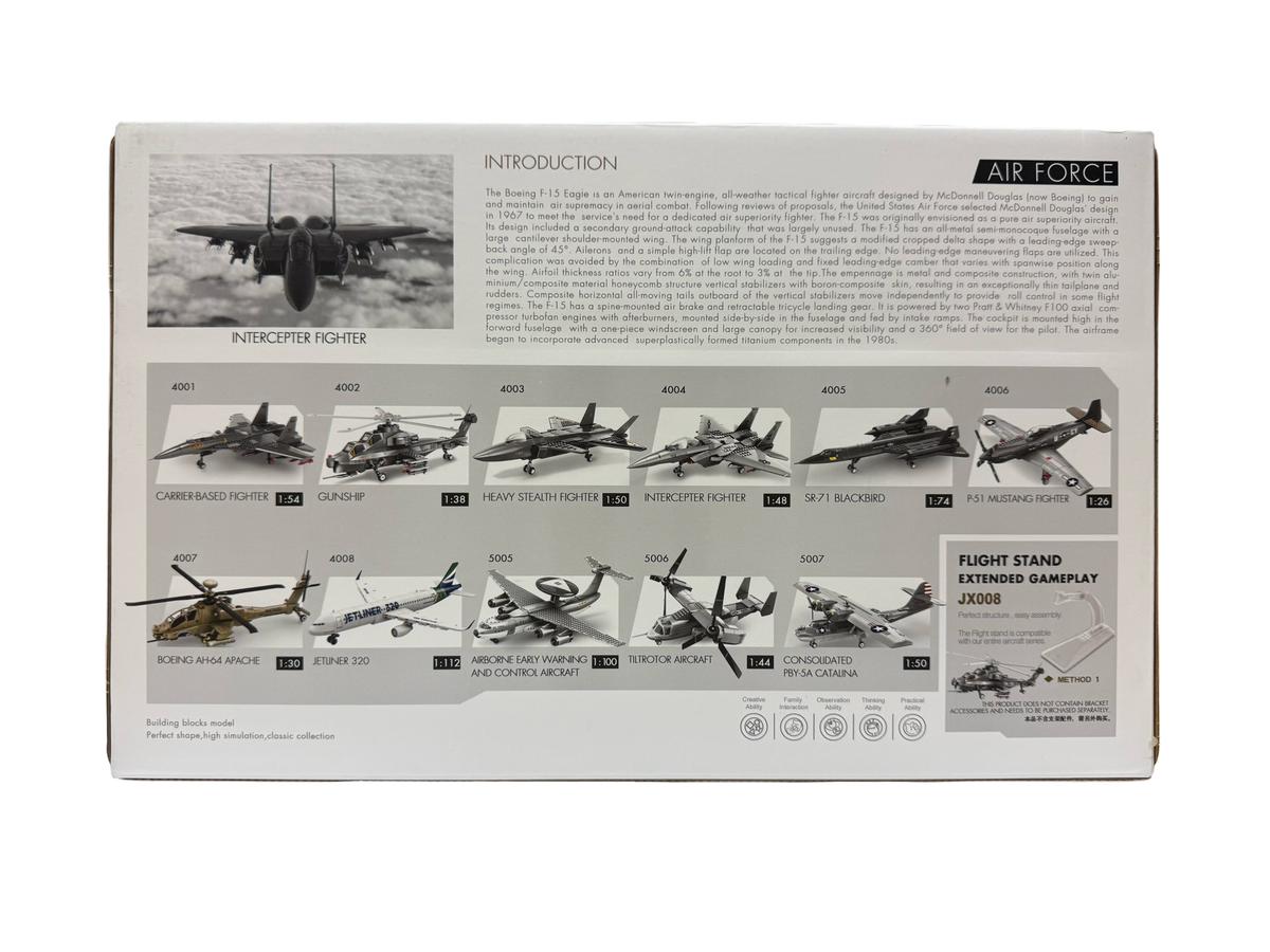 Model Bricks: F-15 Interceptor Fighter Jet Building Brick Set