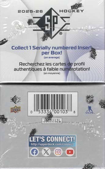 2025-26 Upper Deck Hockey: SP NHL Hockey 40ct. Blaster Box