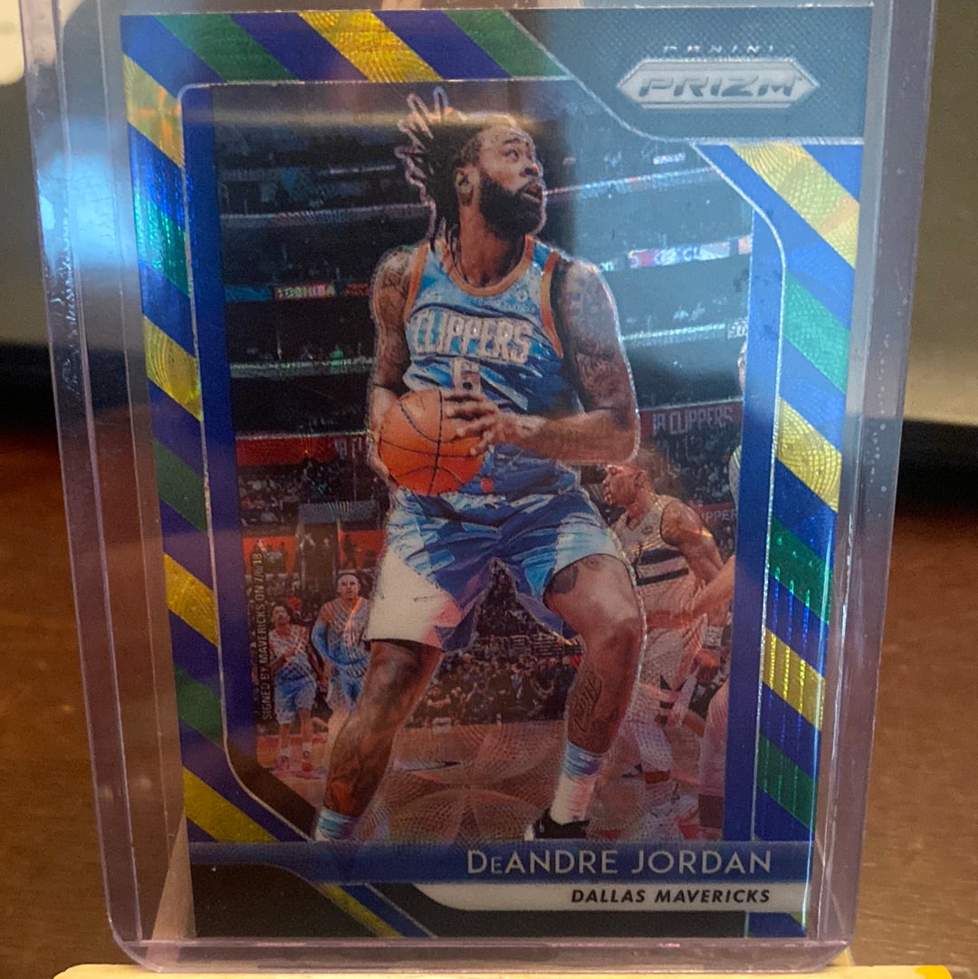 2018-19 PANINI PRIZM CHOICE BLUE YELLOW GREEN DeANDRE JORDAN NO. 12 Trading Card