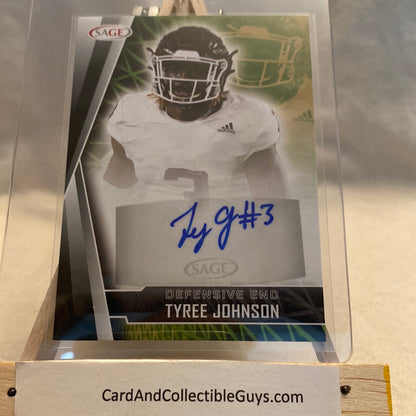 2022 SAGE High Series Auto Black Tyree Johnson #A-TJ2 Auto Trading Card