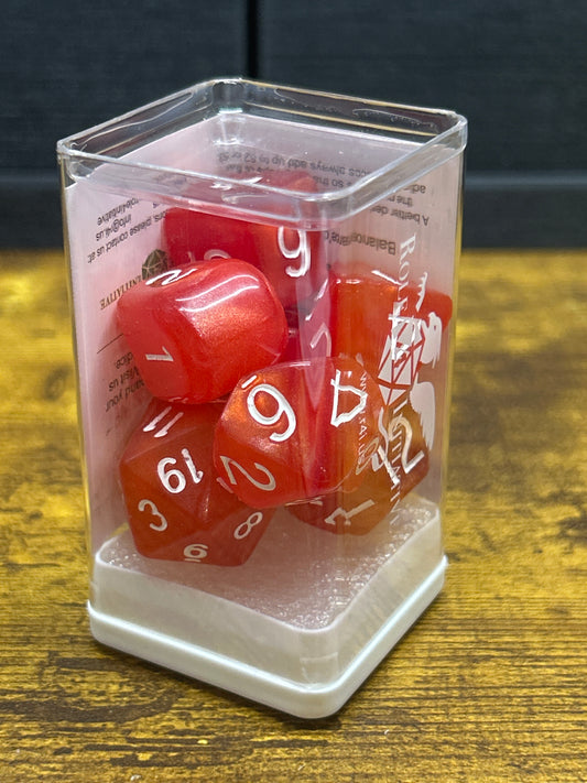 7-Set “Marble Red” RPG Dice