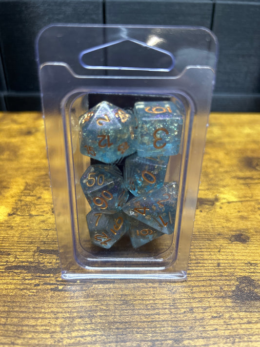 7-Set “Blue Foil” RPG Dice