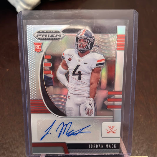 2020 Panini Prizm Draft Picks Football Jordan Mack Virginia Silver Auto RC #180! Trading Card