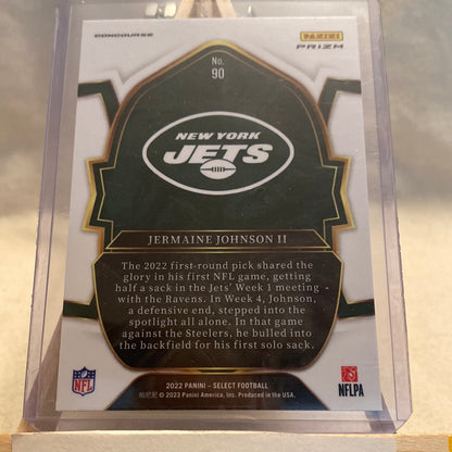 2022 Panini Select JERMAINE JOHNSON #90 RC Rookie SILVER Concourse Level - Jets Trading Card