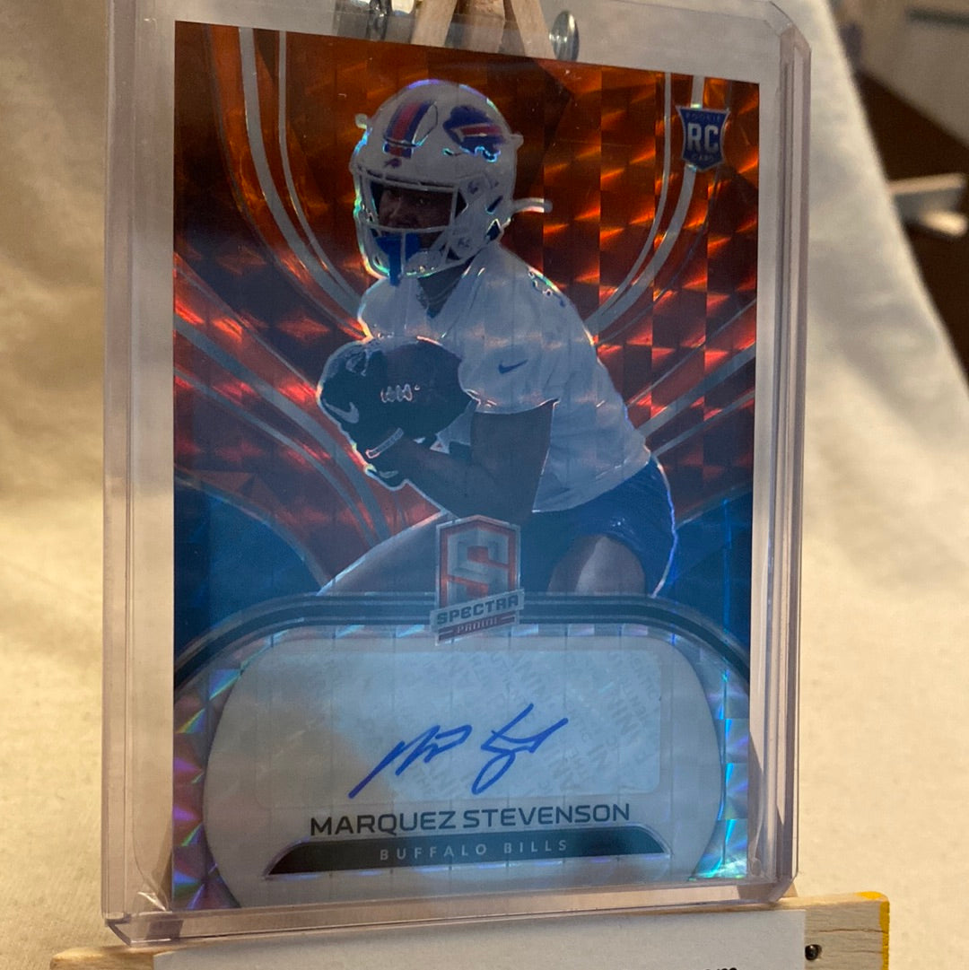 2022 PANINI SPECTRA MARQUEZ STEVENSON NEON ORANGE RC ROOKIE AUTO 7/10 BILLS Trading Card