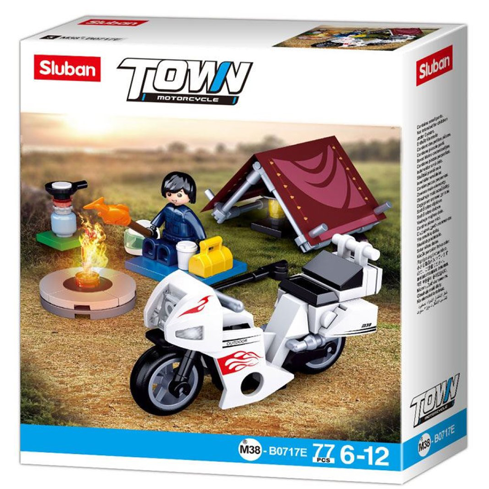 Model Bricks: Camping Motorcycle Building Brick Kit (77 pcs)