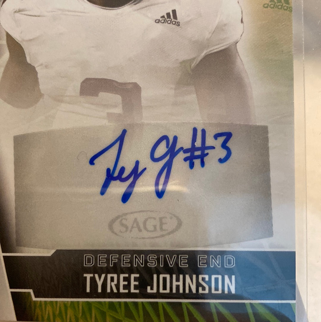 2022 SAGE High Series Auto Black Tyree Johnson #A-TJ2 Auto Trading Card