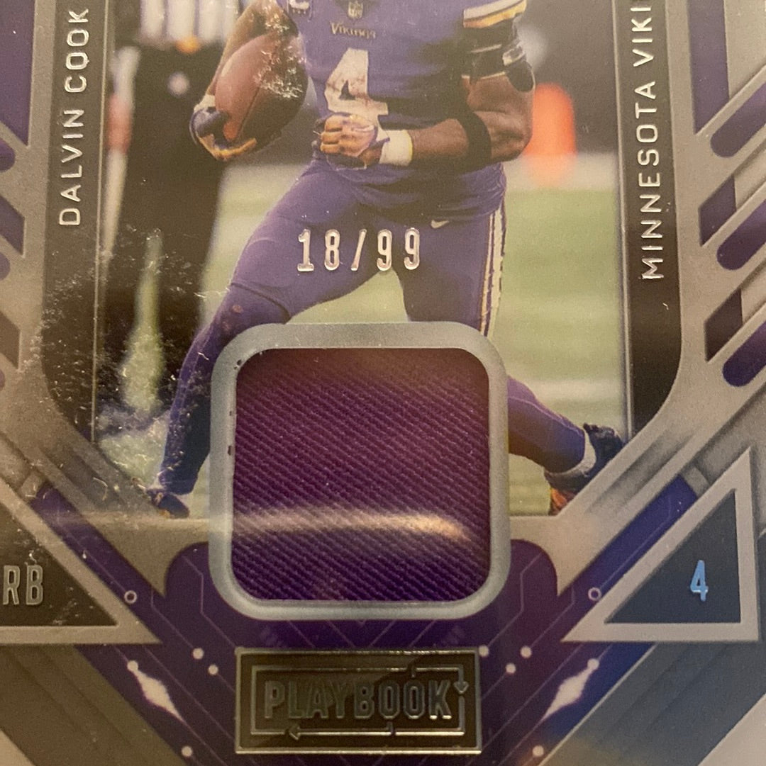 2022 PANINI PLAYBOOK DALVIN COOK SUNDAY'S BEST PATCH 18/99 MINNESOTA VIKINGS Trading Card