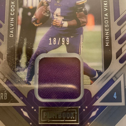 2022 PANINI PLAYBOOK DALVIN COOK SUNDAY'S BEST PATCH 18/99 MINNESOTA VIKINGS Trading Card