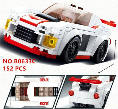 Model Bricks: Car Club Knight Race Car Building Brick Kit (152 pcs)