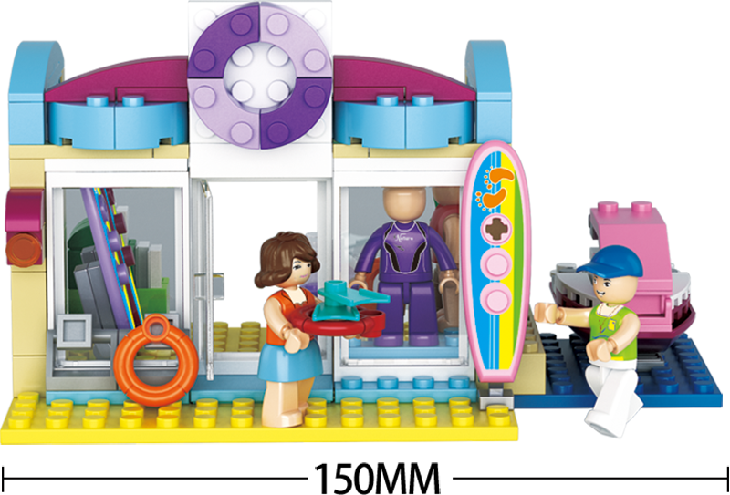 Model Bricks: Girl's Dream Surf Shop Building Brick Kit (192 pcs)