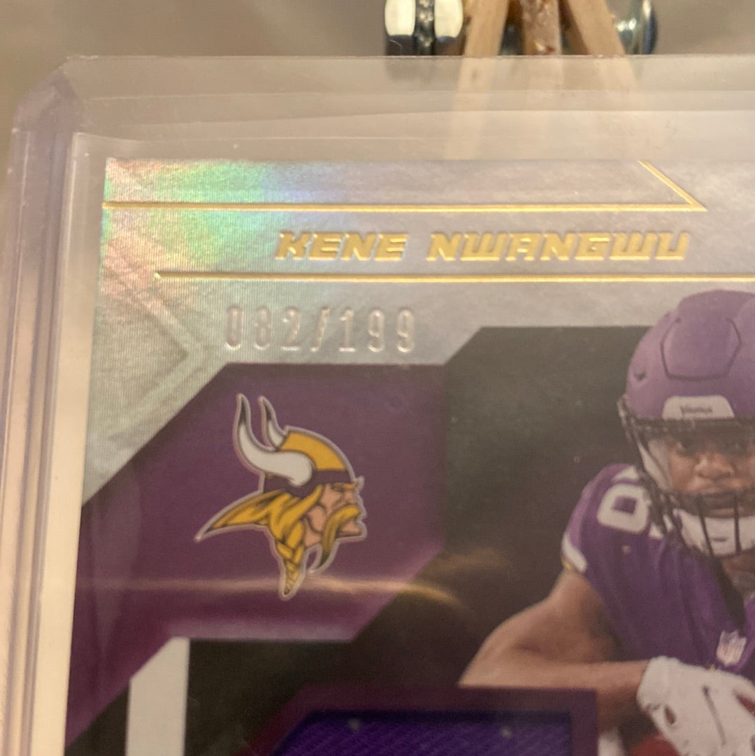 2021 Panini XR Kene Nwangwu 082 /199 Rookie Auto Patch Minnesota Trading Card